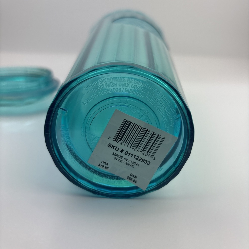 Starbucks 2021 Summer Turquoise Teal Blue Iridescent‎ Kaleidoscope Tumbler 24oz - Picture 9 of 9